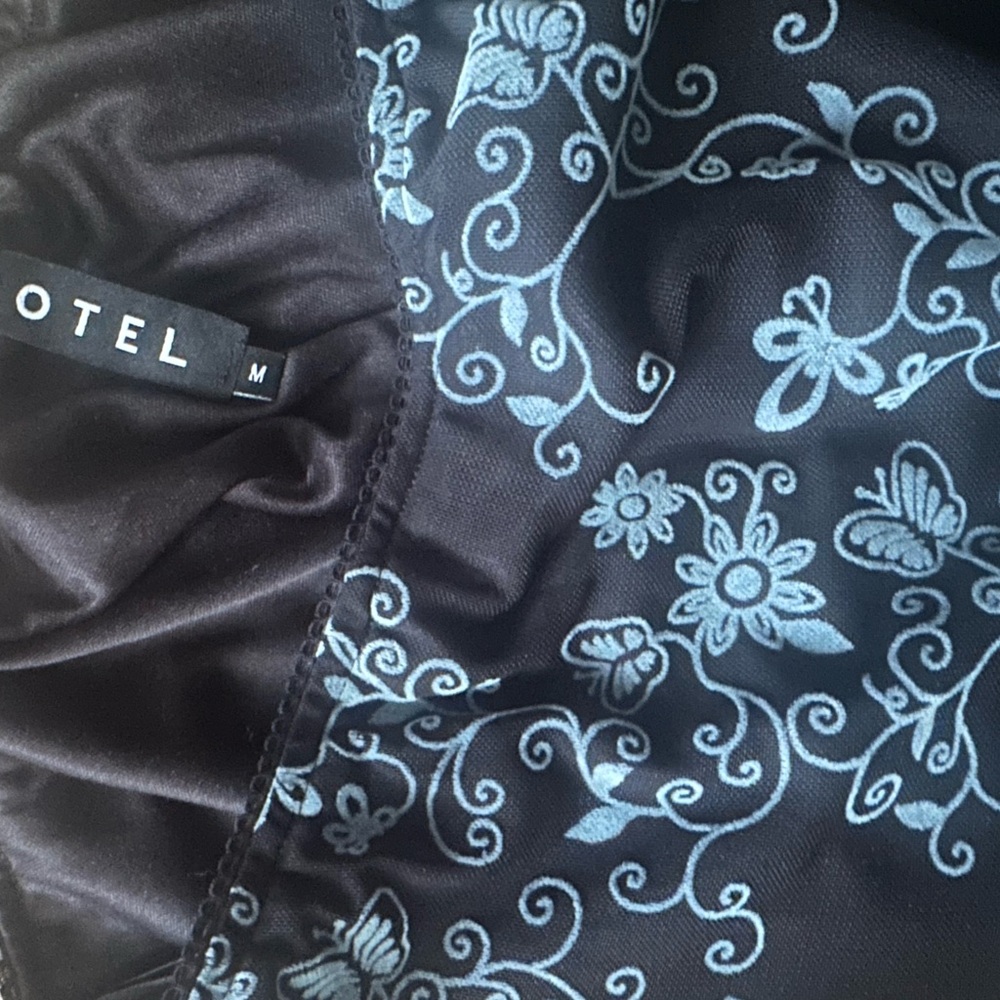 Motel Rocks Black and Blue Floral Skirt